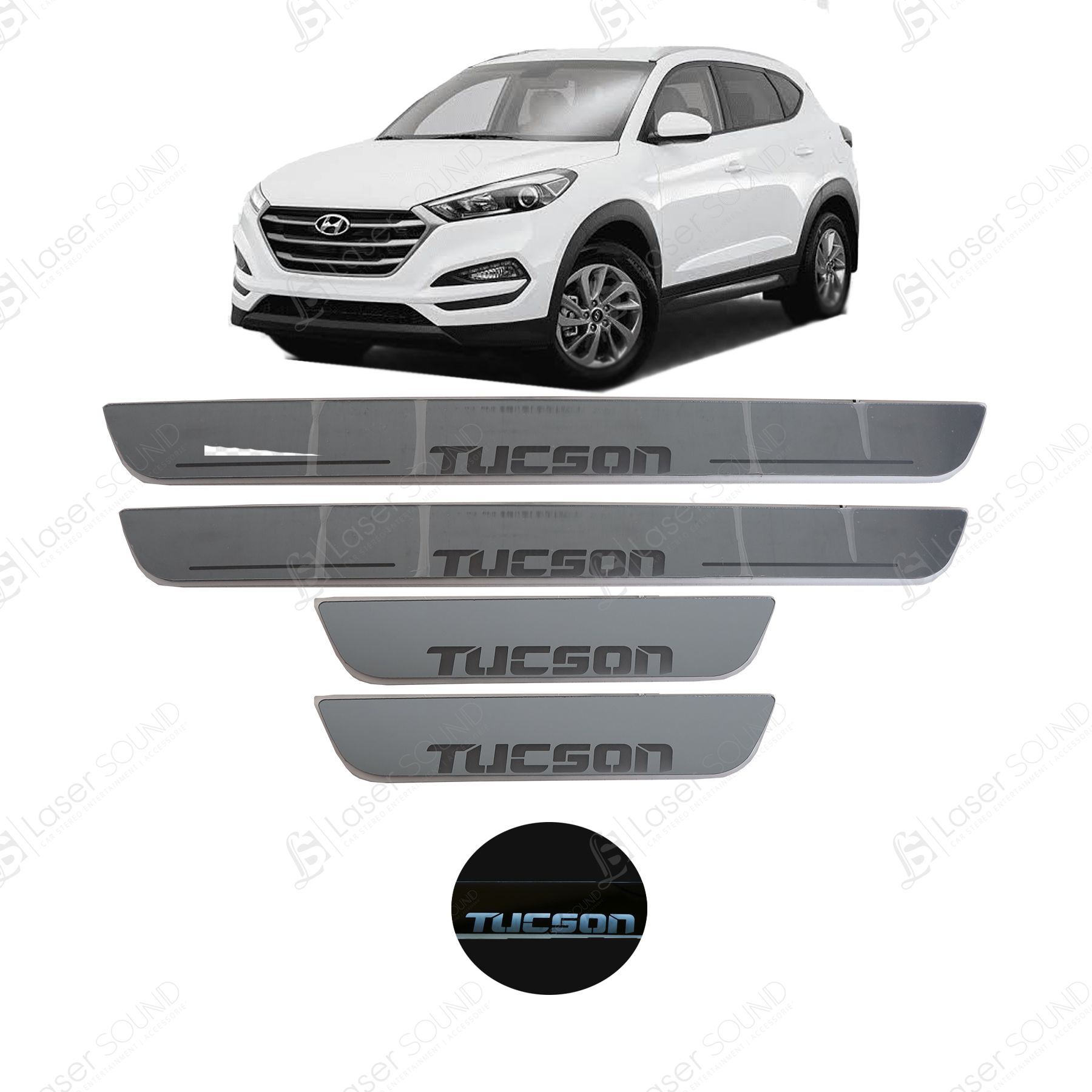 Hyundai Tucson 2021-2023 Door Sill Scuff Protector Plates – Logo TS006 – Set Of 4