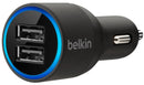 BELKIN DUAL CAR CHARGER WITH LIGHTNING TO USB CABLE
