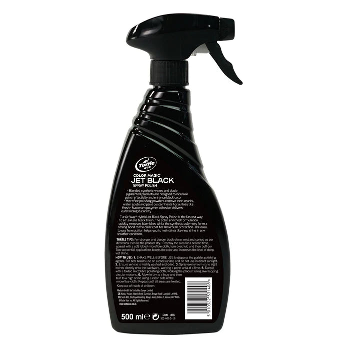 Turtle JET BLACK SPRAY POLISH BLACK 500 ML