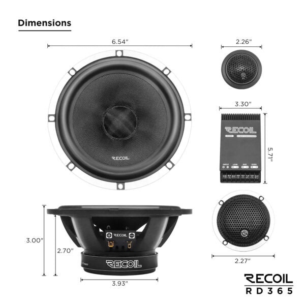 Recoil RD365 3-Way Component Speaker