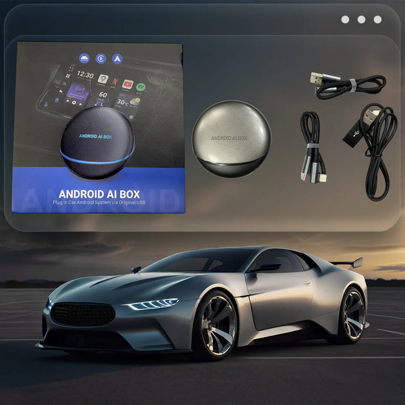 Wireless CarPlay Android Auto Adapter - Smart AI Box for Netflix, YouTube, Car Play