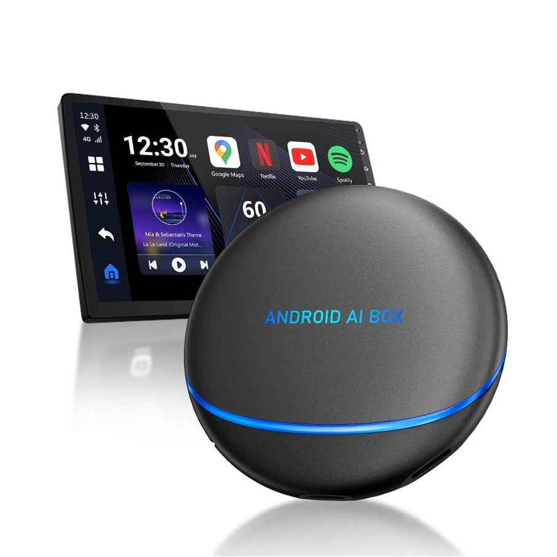 Wireless CarPlay Android Auto Adapter - Smart AI Box for Netflix, YouTube, Car Play