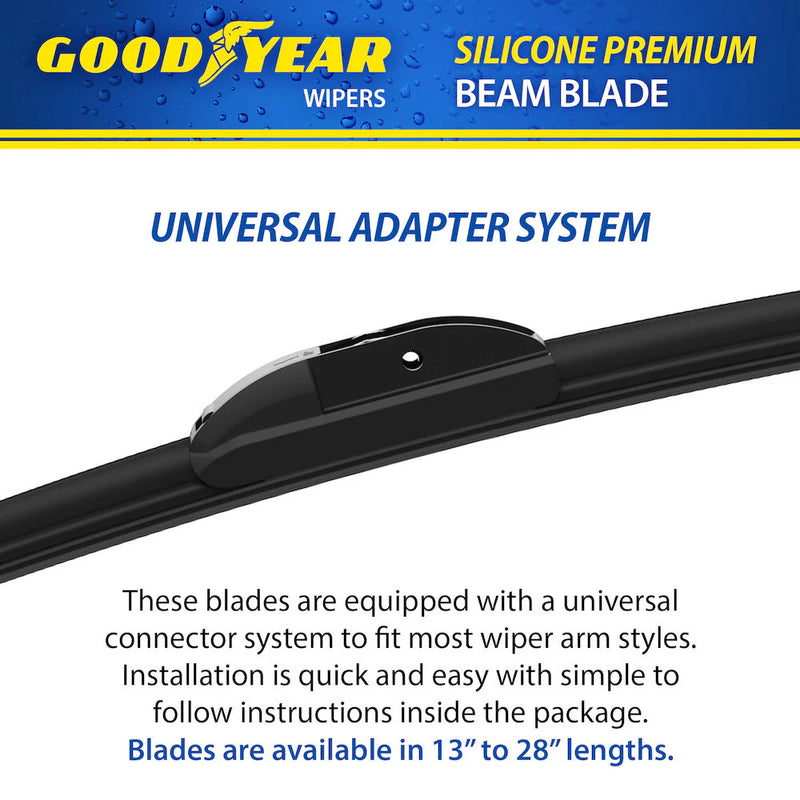 Goodyear Car Flat Wiper Blades Silicone Blades Steak Free Anti Scratch (All Sizes Single Piece)