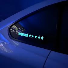 Wanted Glowing Car Sticker