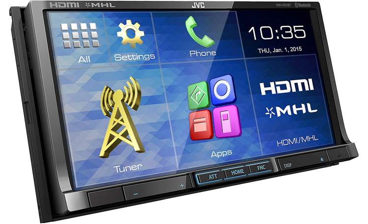 JVC DVD/CD/USB Receiver with 7-inch WVGA Touch Panel Monitor, HDMI Input and Built-in Bluetooth® Wireless Technology KW-V51BT