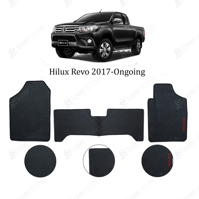 Toyota Hilux Revo Rubber Floor Mats Black