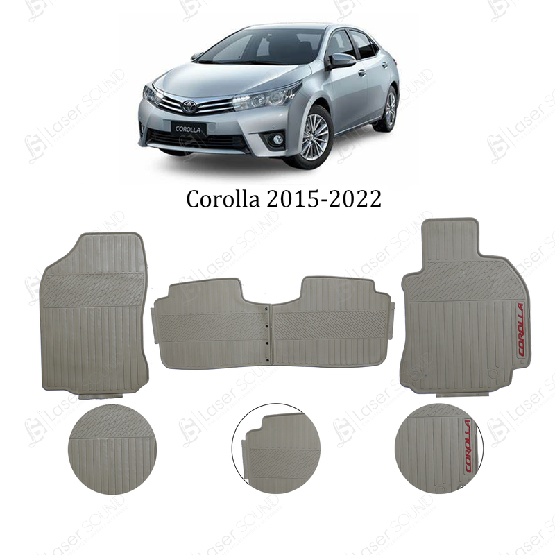 Toyota Corolla 2015-2022 Rubber Floor Mats Beige