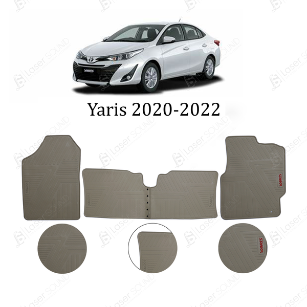 Toyota Yaris 2020-2022  Rubber Floor Mats Beige