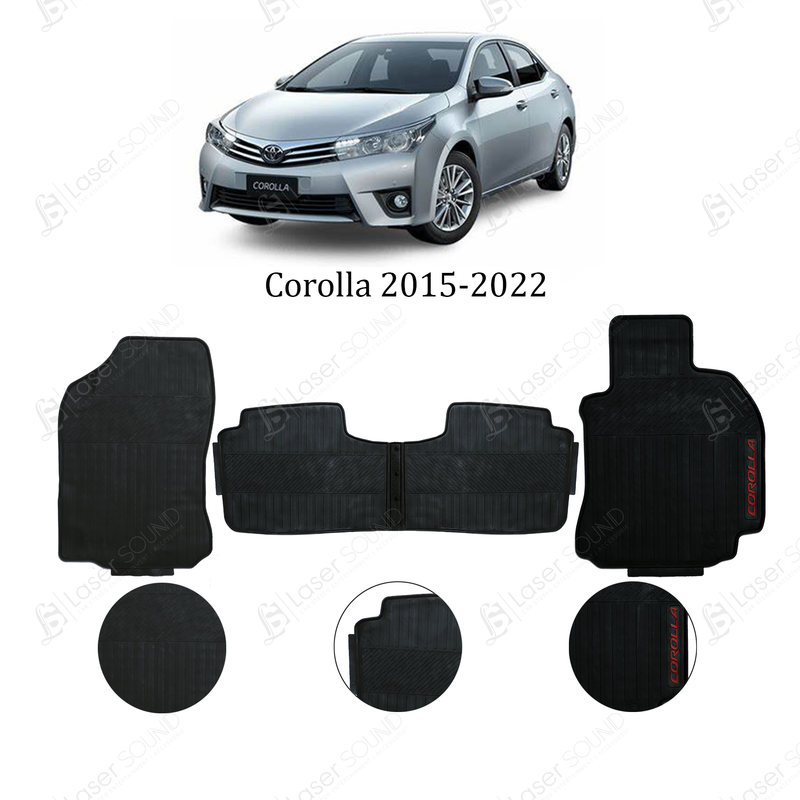 Toyota Corolla 2015-2022 Rubber Floor Mats Black