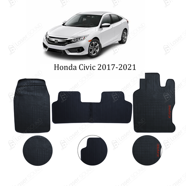 Honda Civic 2017-2021 Rubber Floor Mats Black