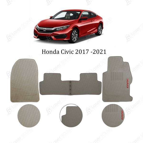 Honda Civic 2017-2021 Rubber Floor Mats Beige