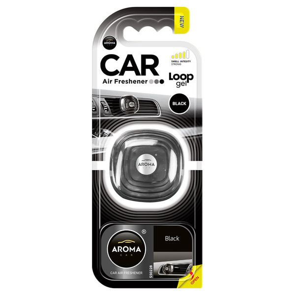 Aroma Car Loop Gel Vent Clip Car Air Freshener Black