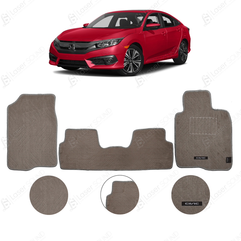 Honda Civic 2016-2021 Carpet Floor Mats Beige