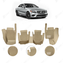 Mercedes Benz C-Class 9D Floor Mats Beige With Beige Grass 3 Pcs