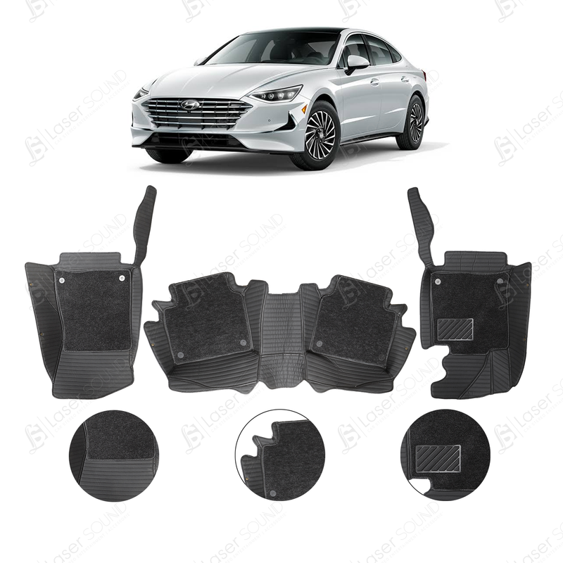 Hyundai Sonata 9D Floor Mat Black 3 Row