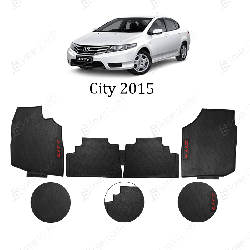 Honda City Premium PVC Rubber Floor Mat Black 3 Pcs - Model 2009-2021