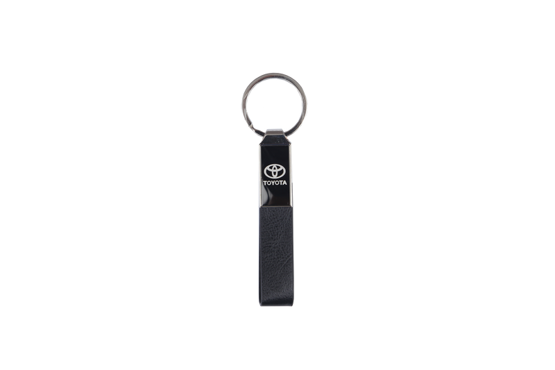 Toyota Straight Line Chrome Leather Keychain