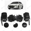 Hyundai Elantra 9D Floor Mat Black With Logo 3Row