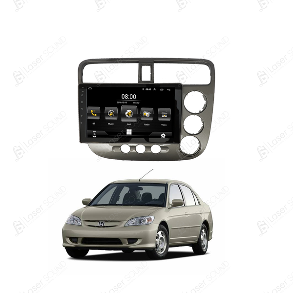 Honda Civic 2001 to 2006 Android Panel HD Player IPS Display Multimedia System