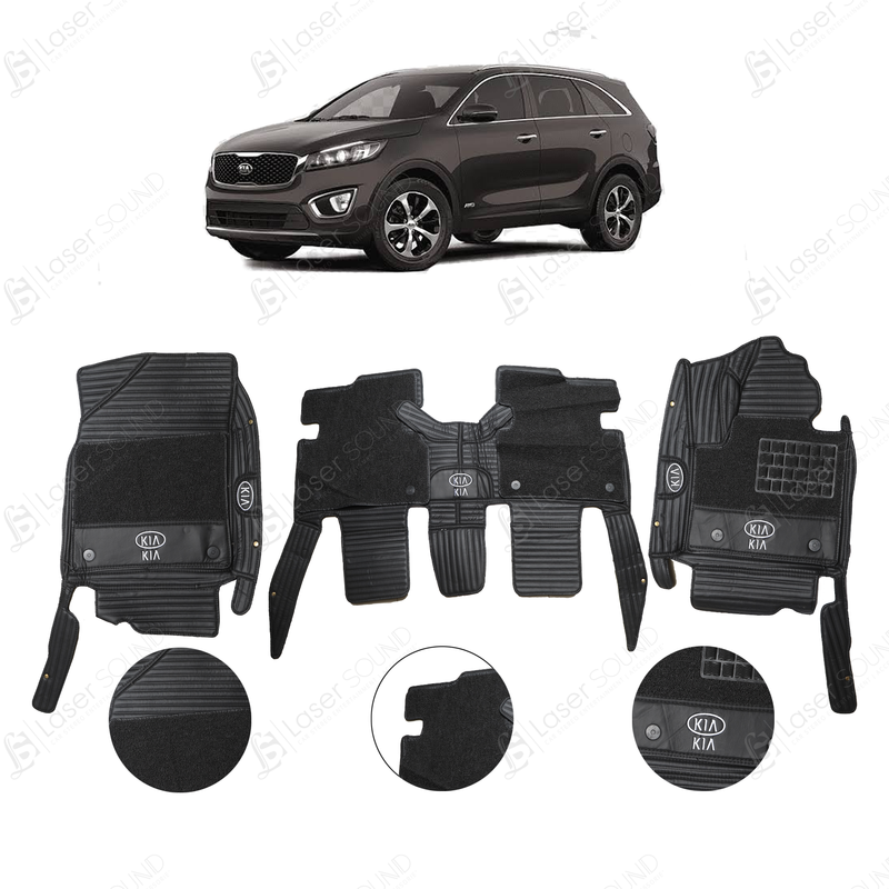 Kia Sorento 9D Floor Mat Black 3Row