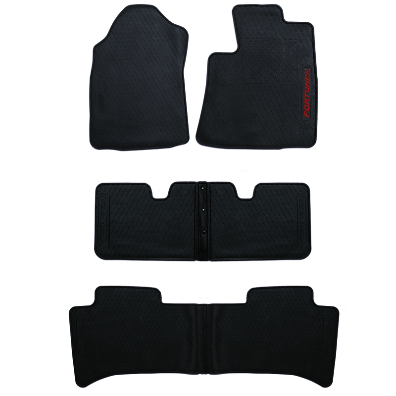 Toyota Fortuner 2016-2021 Rubber Floor Mats Black