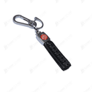 Slim Chrome Leather Keychain With Logo  ( Honda-Toyota-Kia-MG-Suzuki)
