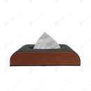 Universal Car Tissue Holder Case Box - Black and Brown Stiching