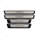 Toyota Fortuner  Rubber LED Sill Plates / Skuff LED panels Black and Chrome