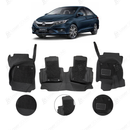Honda City 2022 9D Floor Mats Black With black Grass 3 Pcs