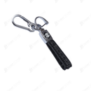 Slim Chrome Leather Keychain With Logo  ( Honda-Toyota-Kia-MG-Suzuki)