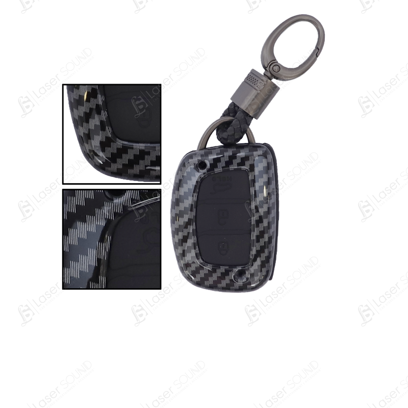 Hyundai Elantra Carbon Fiber Key Cover with 3 buttons