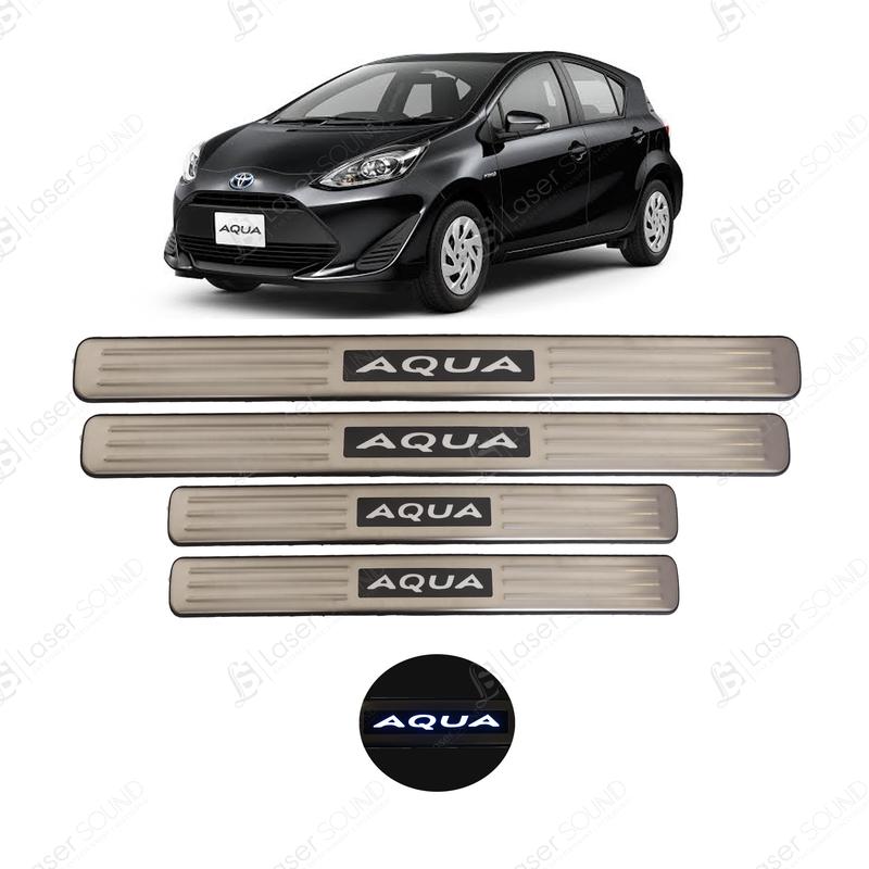 Toyota Aqua Metal LED Sill Plates / Skuff LED panels