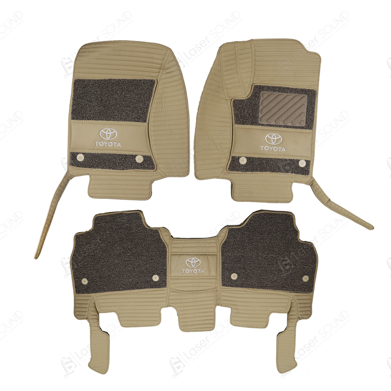 Toyota Prado Fj120 9D Floor Mats beige 3Row