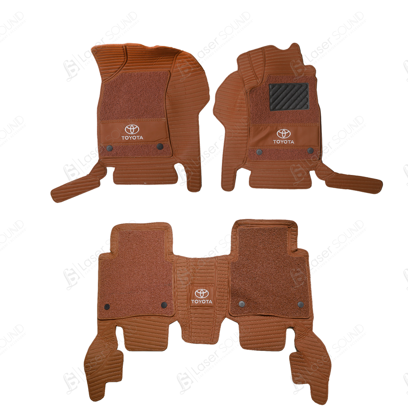 Toyota Fortuner 9D Floor Mat Brown 3Row