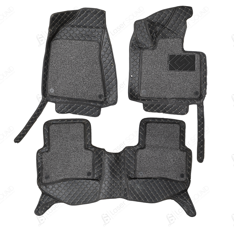 KIA Sportage 9D Floor Mats Black With Grey Grass With logo 3 Pcs