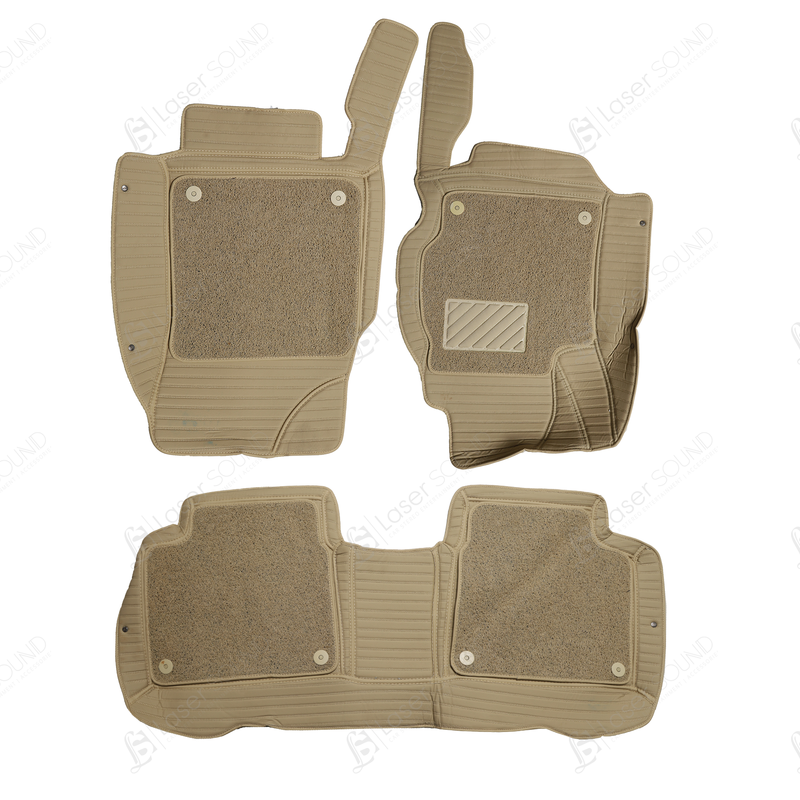 Toyota Corolla 2015-21 9D Floor Mats Beige With Beige Grass 3 Pcs