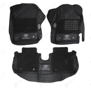 Toyota Yaris 9D Floor Mats Black With Black Grass With Logo 3 Pcs