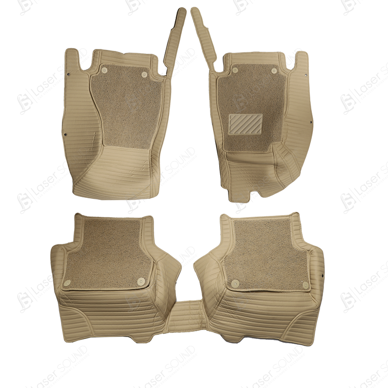 Audi A5 9D Floor Mats Beige With Beige Grass 3 Pcs