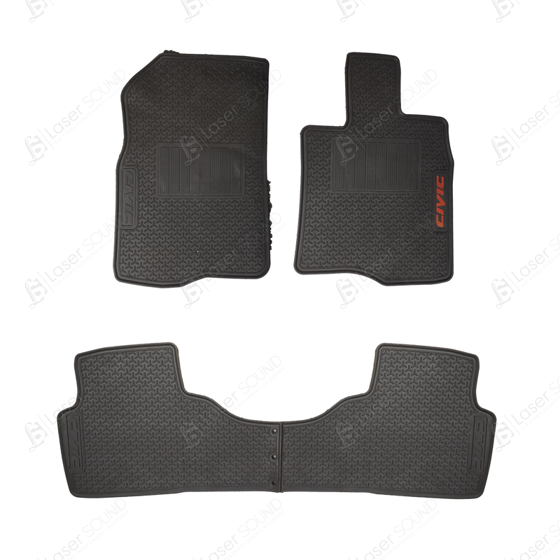 Honda Civic 2016-2021 FLOOR RUBBER Mat / LATEX ANTI SLIP SILICONE BLACK