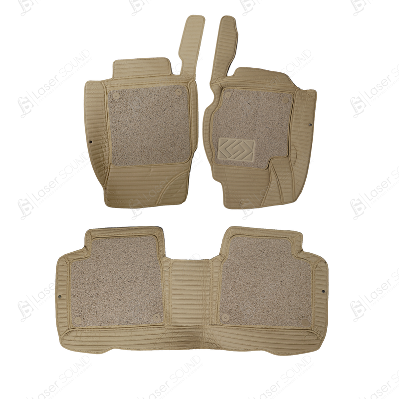 Toyota Corolla 9D Floor Mats Beige With Beige Grass 3 Pcs- Model 2018-2022