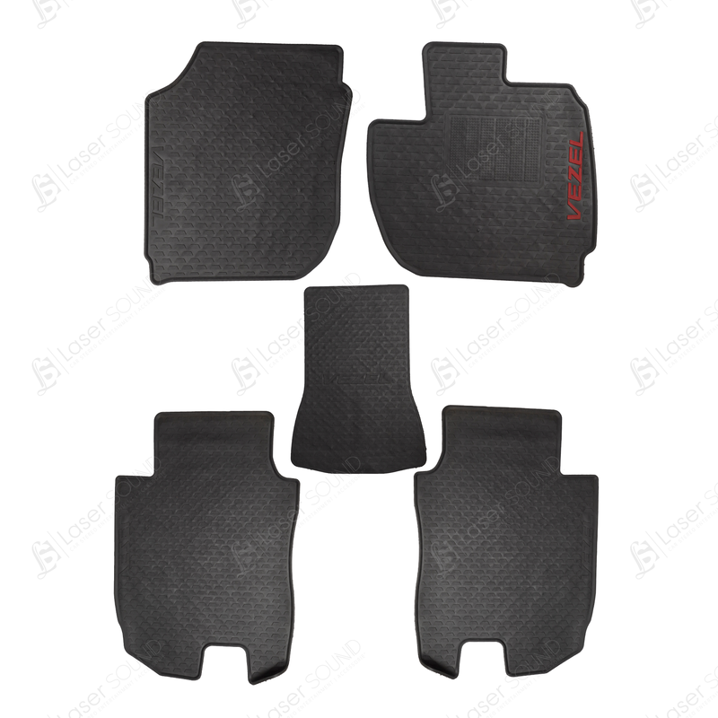 Honda Vezel Custom Fit PVC Rubber Floor Mat Black 5 Pcs - Model 2013-2021