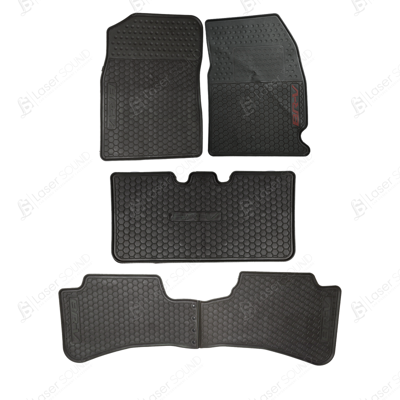 Honda BRV Custom Fit PVC Rubber Floor Mat Black 4 Pcs - Model 2017-2021