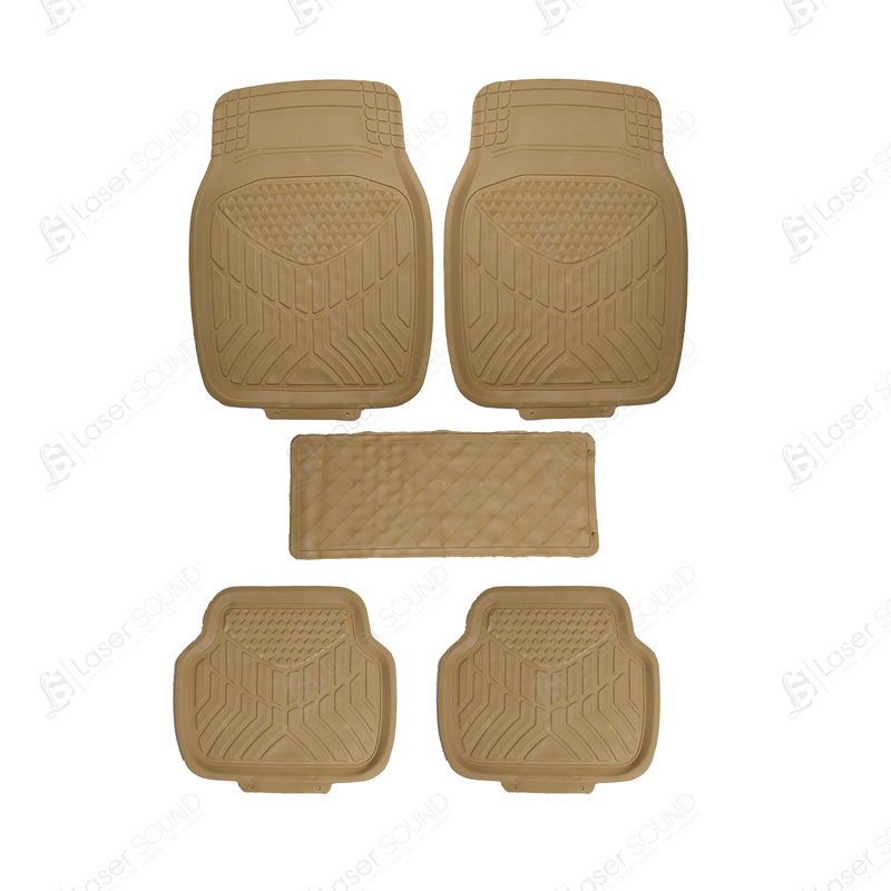 Universal Rubber Floor Mat Beige 5pcs