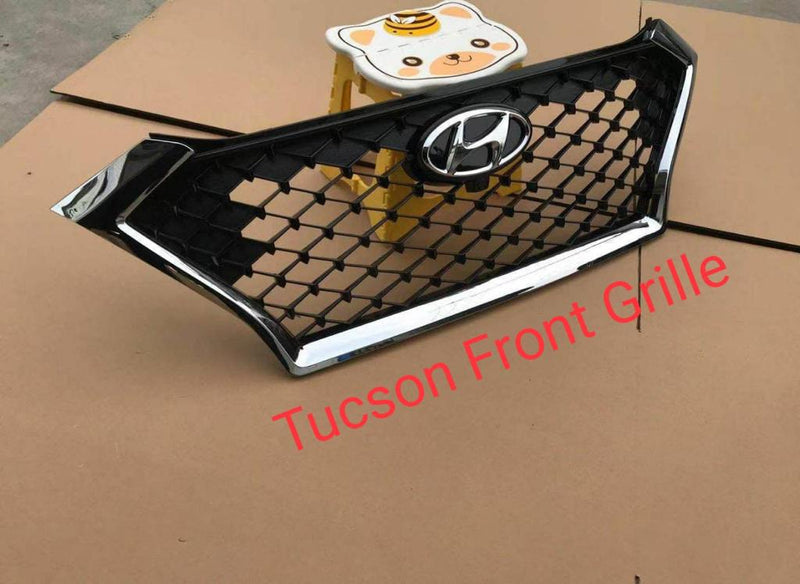 Hyundai Tucson 2020-2021 Front Mesh Grill - Chrome & Black