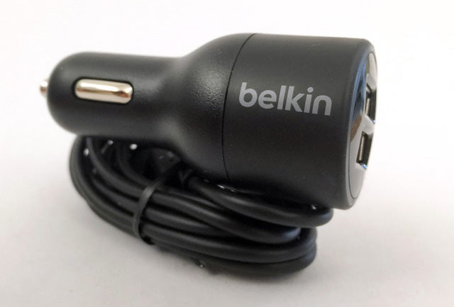 BELKIN DUAL CAR CHARGER WITH LIGHTNING TO USB CABLE