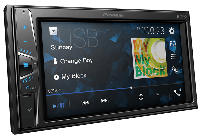 Pioneer DMH-G225BT In-Dash Double-DIN Digital Media AV Receiver with 6.2" WVGA Touchscreen Display, Built-in Bluetooth, and Direct Control for Certain Android Phones