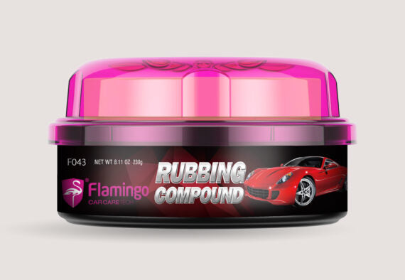 Flamingo Rubbing Compound 230g - Black | Removes Heavy Swirl Marks Scratches Surface Blemishes | Smooth Slick Buffing Polish