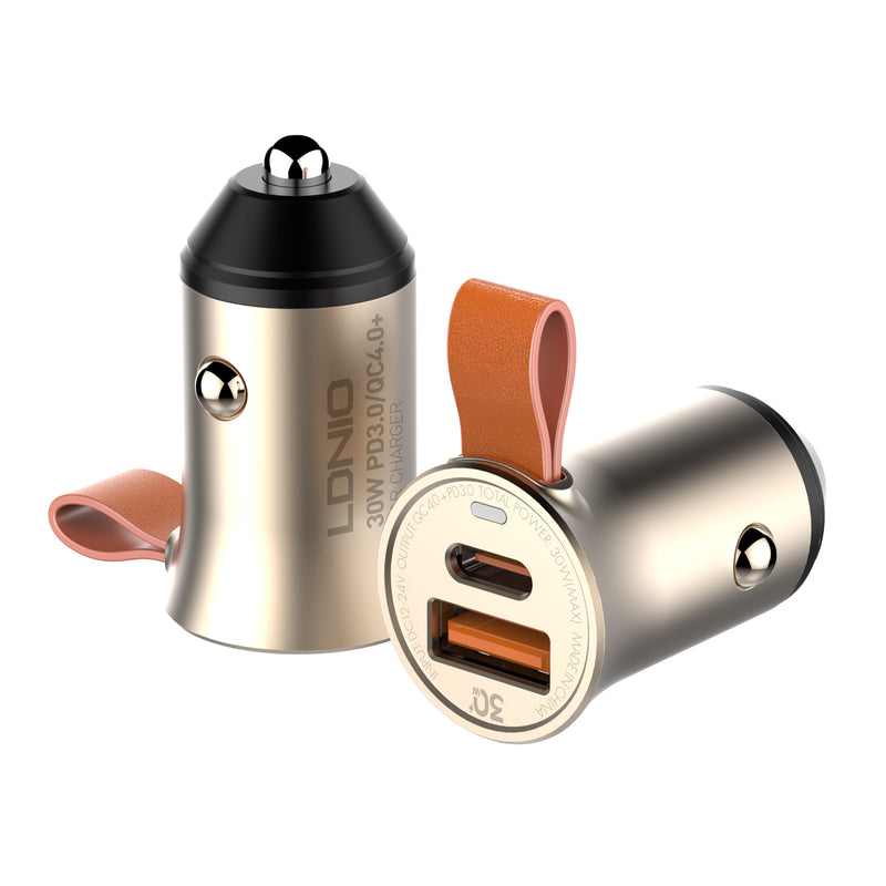 LDNIO C509Q QC4.0 Fast Charge PD Mobile Phone Charger Car USB Charger Adapter 30W PD USB C Car Charger