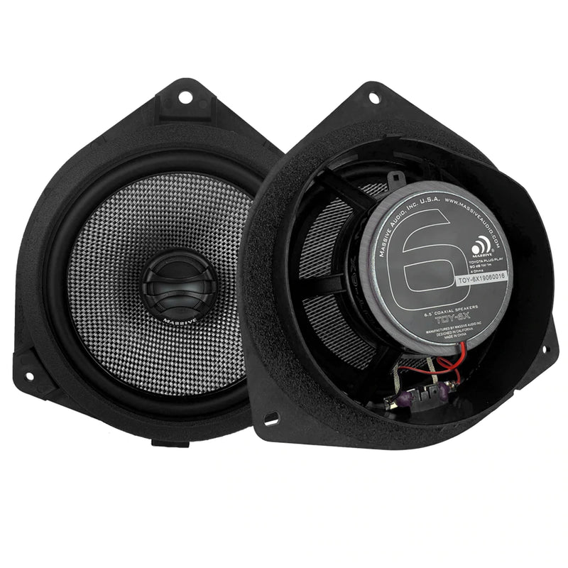 Massive TOY6X - 6.5 INCH, TOYOTA DROP-IN OEM SPEAKER UPGRADE REPLACEMENT, 80 WATTS RMS - 160 WATTS MAX, COAXIAL SPEAKERS.