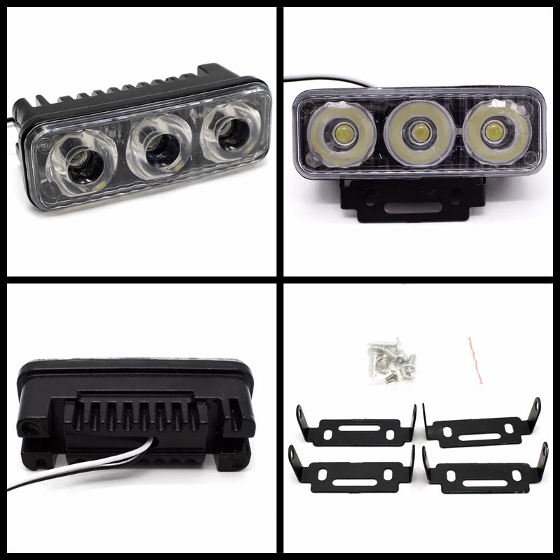 Led Strobe Light 4Pcs 8 Mode Flash WarningLight Bar Car Styling DRL Daytime Running Work Lamp Day Headlight With Controller